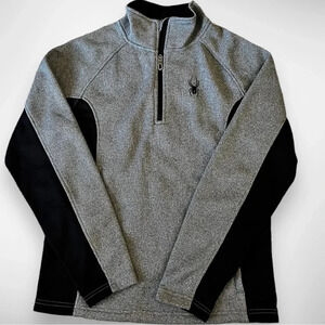 SPYDER Men's Outbound 1/4 Gray And Black Pullover Sweater Small |‎ EUC